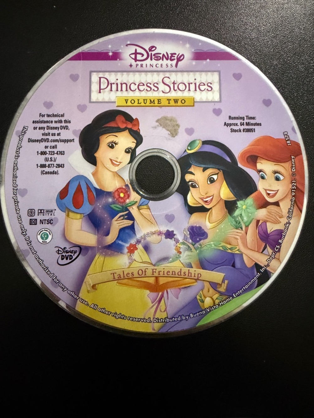 Disney Princess DVD - Purple, Yellow, Red, Green, Blue Artwork